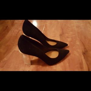 Tory Burch wood Lucite heels